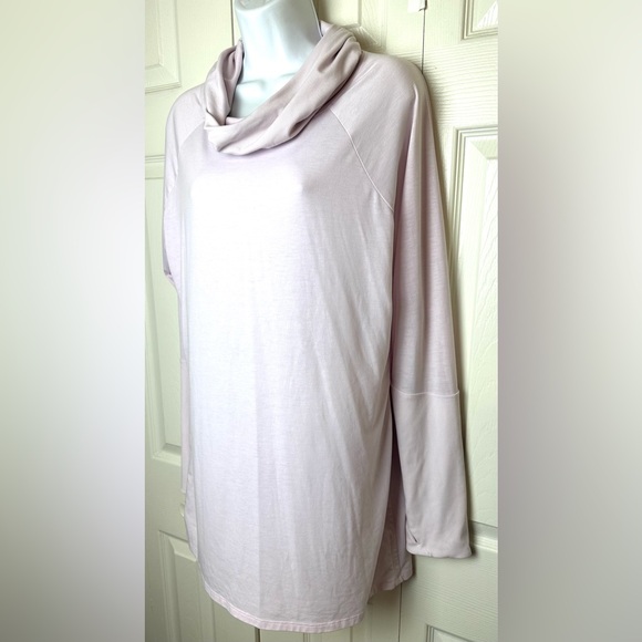 ATHLETA Essence Hooded Tunic Top Shirt Simply Lilac Pink UPF 50+ Cowl Neck Long - Picture 4 of 13